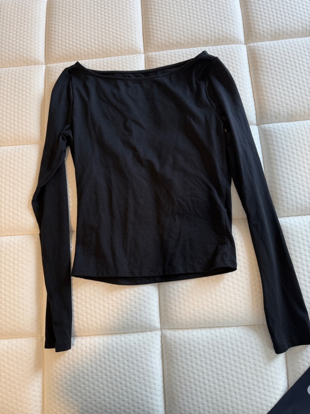 Hollister Black Boat Neck Long Sleeve Top